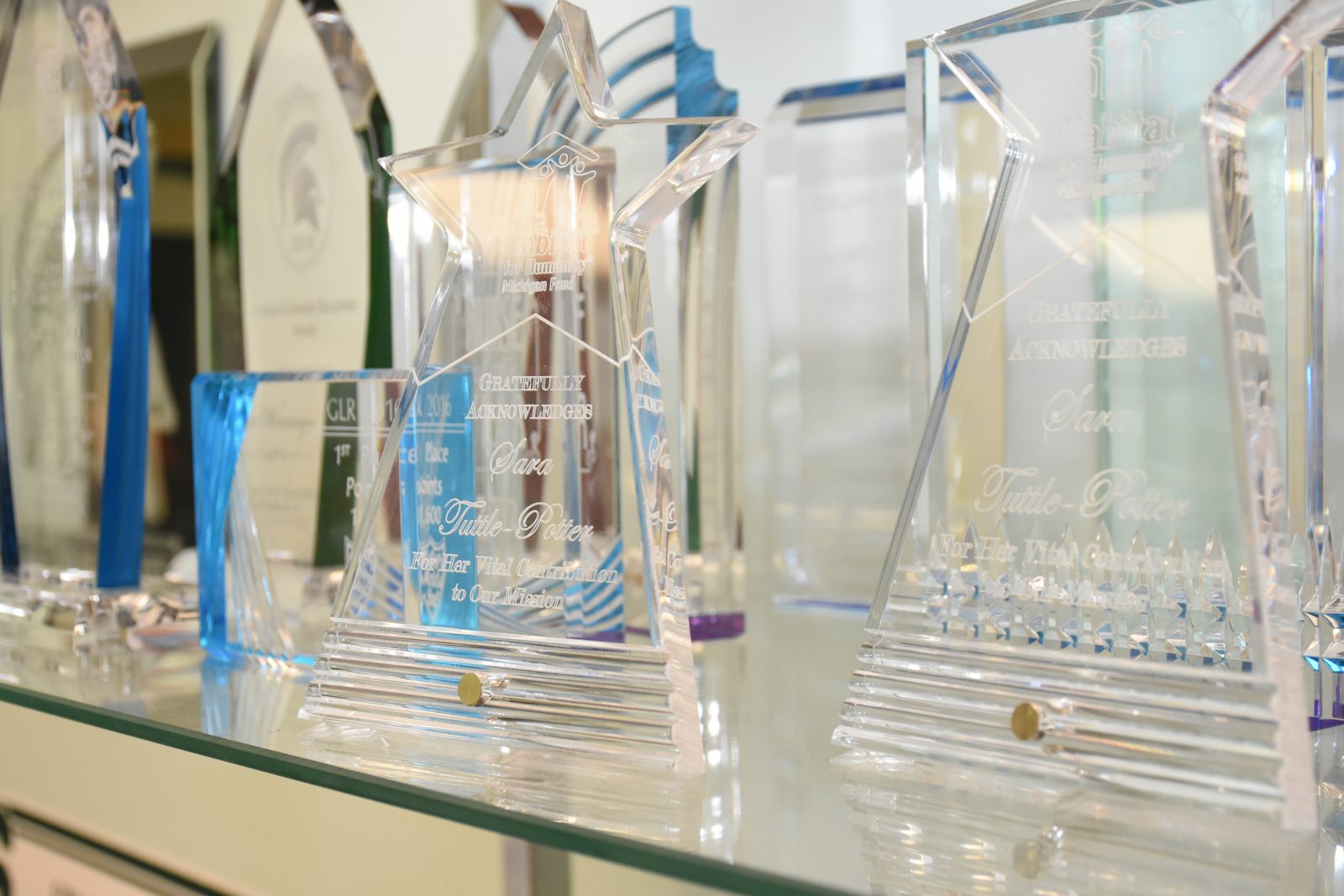 Larry Cushion Trophies and Engraving Glass Awards Etched